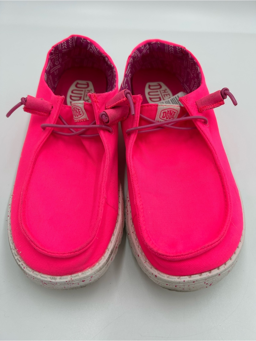 Hey Dude Women's Moccasins in Neon Pink 8 - Picture 2 of 7